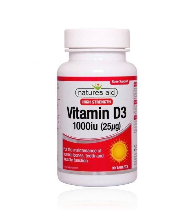 Natures Aid Vitamin D3 1000iu (25ug) 90 tablets - Fine Fettle Foods