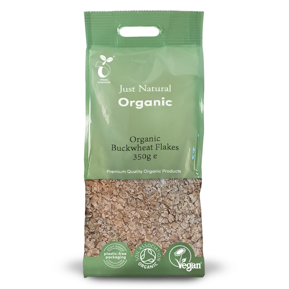 Just Natural Organic Gluten Free Buckwheat Flakes 350g - Fine Fettle Foods